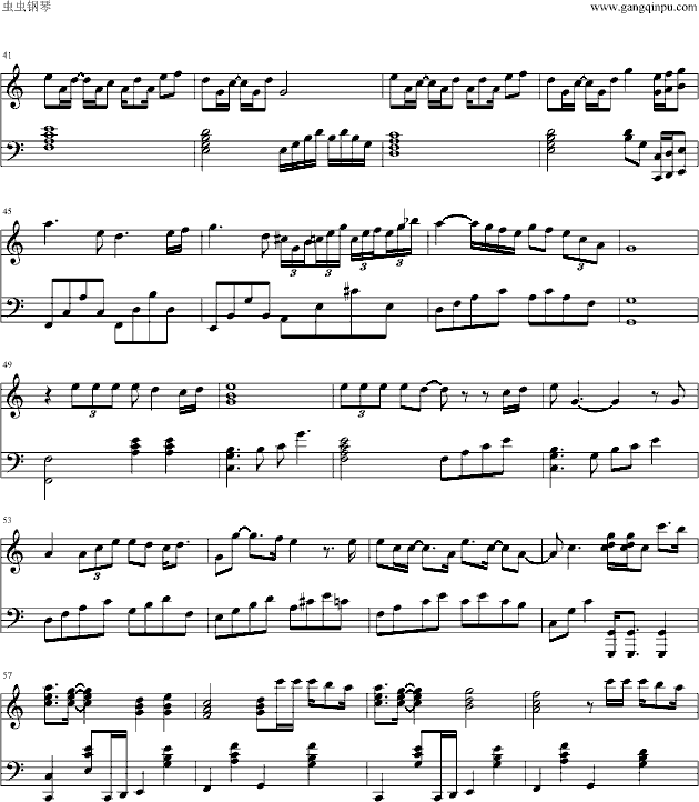 冬季恋歌钢琴曲谱（图3）