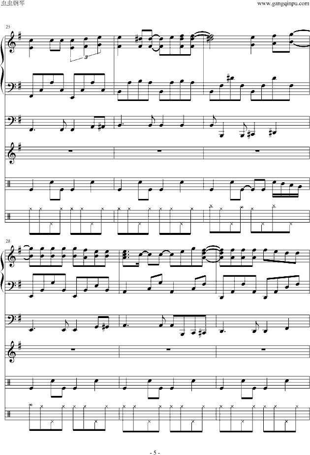 命运钢琴曲谱（图5）