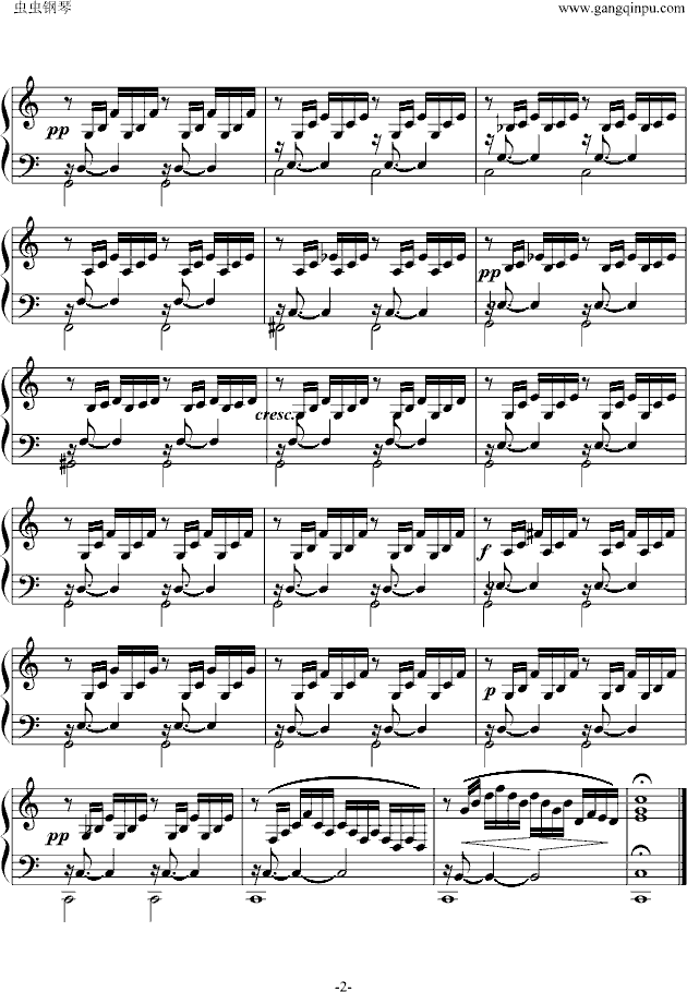C大调前奏曲钢琴曲谱（图2）