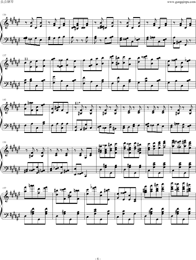 匈牙利狂响曲（节选）钢琴曲谱（图6）
