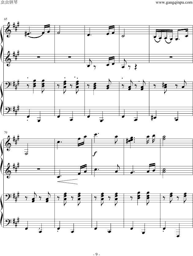 《匈牙利舞曲第5号》四手联弹钢琴曲谱（图9）