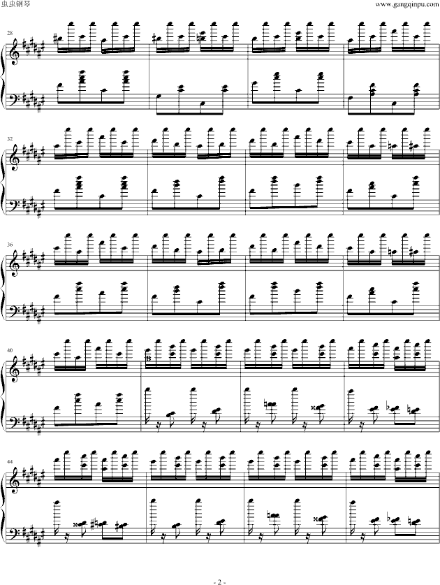 匈牙利狂响曲（节选）钢琴曲谱（图2）