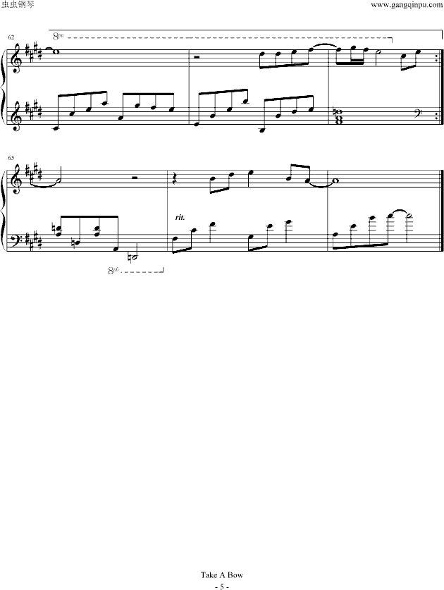 Take A Bow钢琴曲谱（图5）