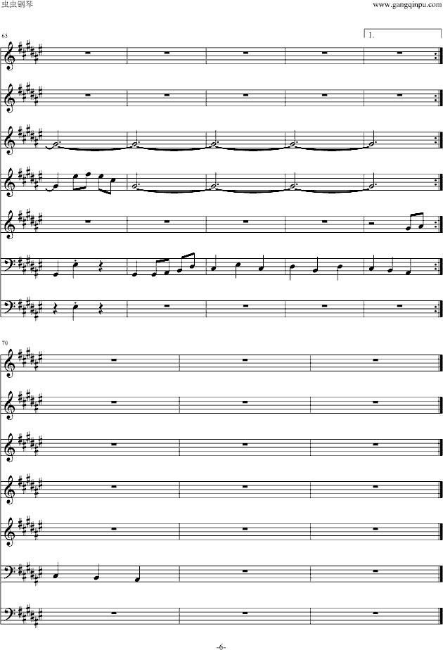 花町物语-序曲钢琴曲谱（图6）