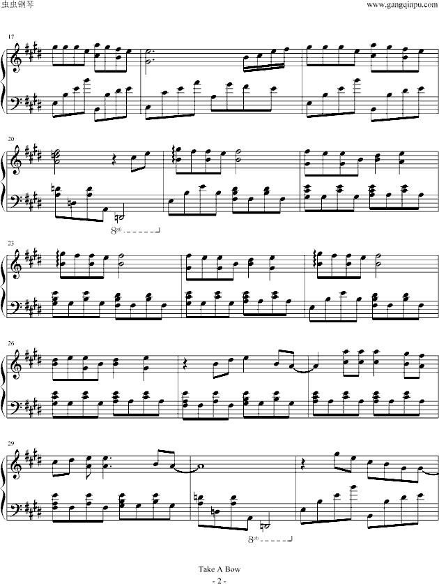 Take A Bow钢琴曲谱（图2）