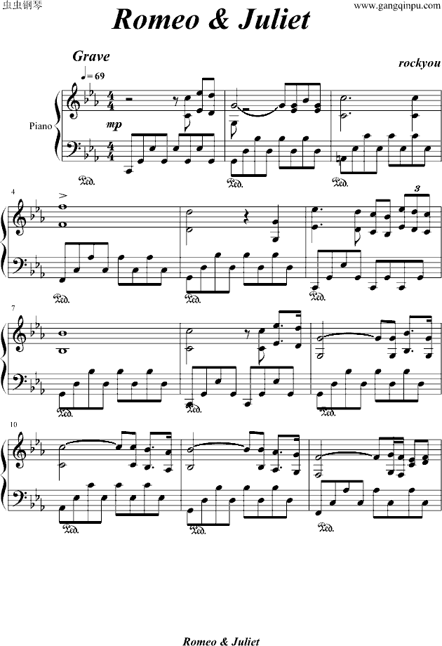 Romeo & Juliet钢琴曲谱（图1）