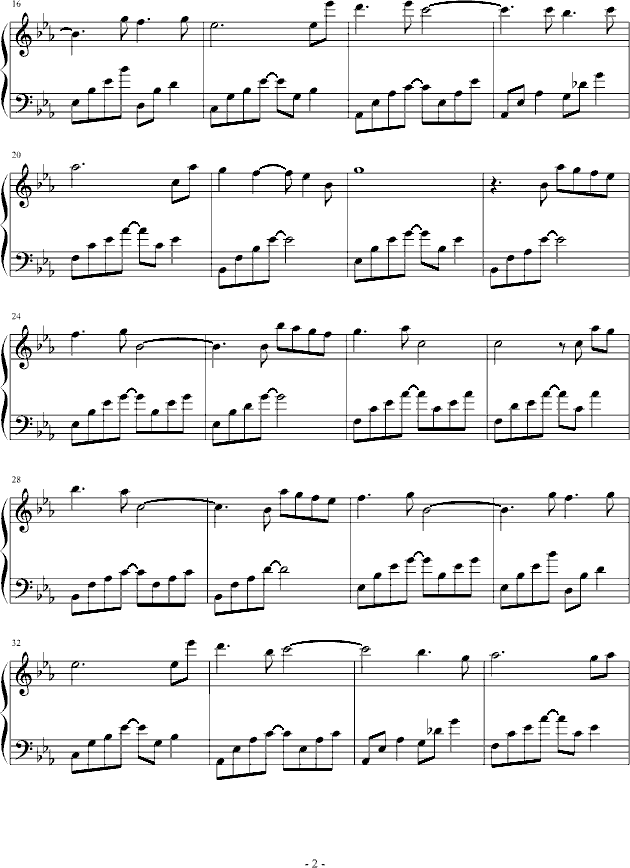 记忆深处钢琴曲谱（图2）