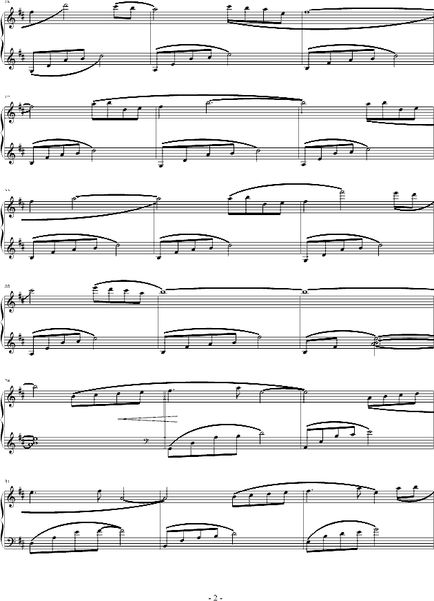 火宵之月简单版钢琴曲谱（图2）
