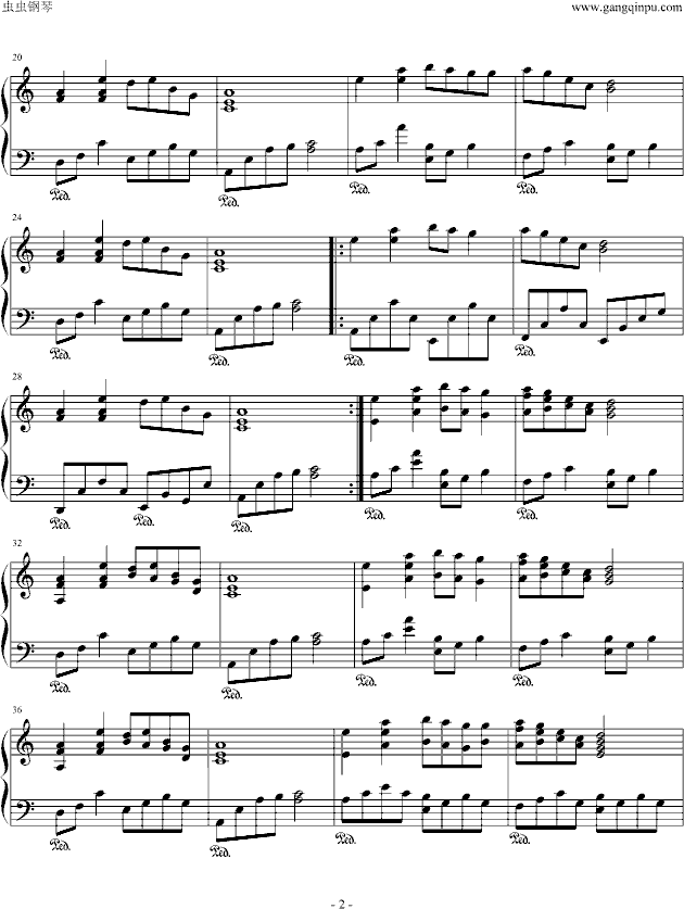 伤声钢琴曲谱（图2）