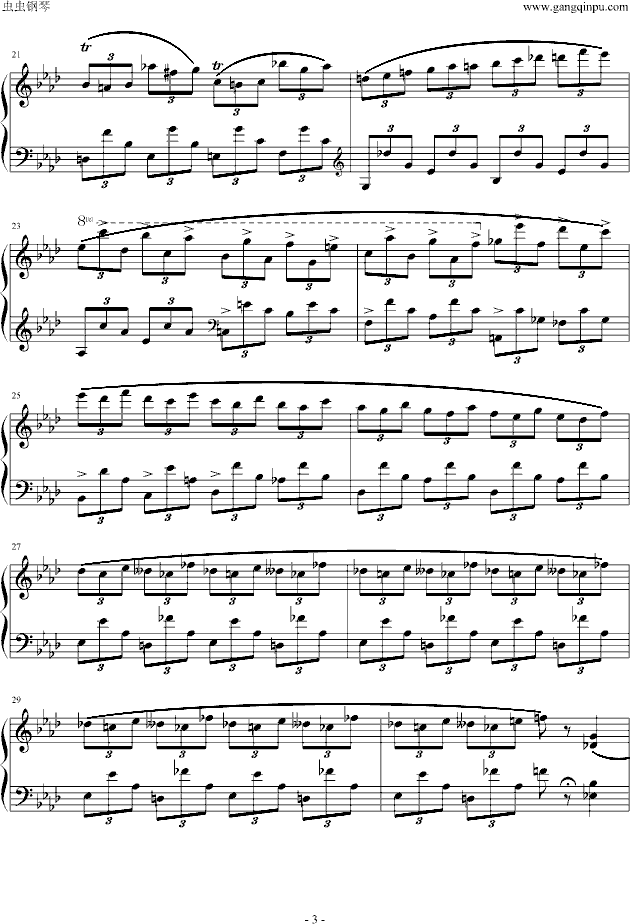 即兴曲第一首 Op.29钢琴曲谱（图3）