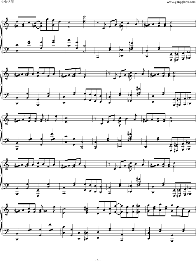 最终幻想9 城镇背景钢琴曲谱（图4）