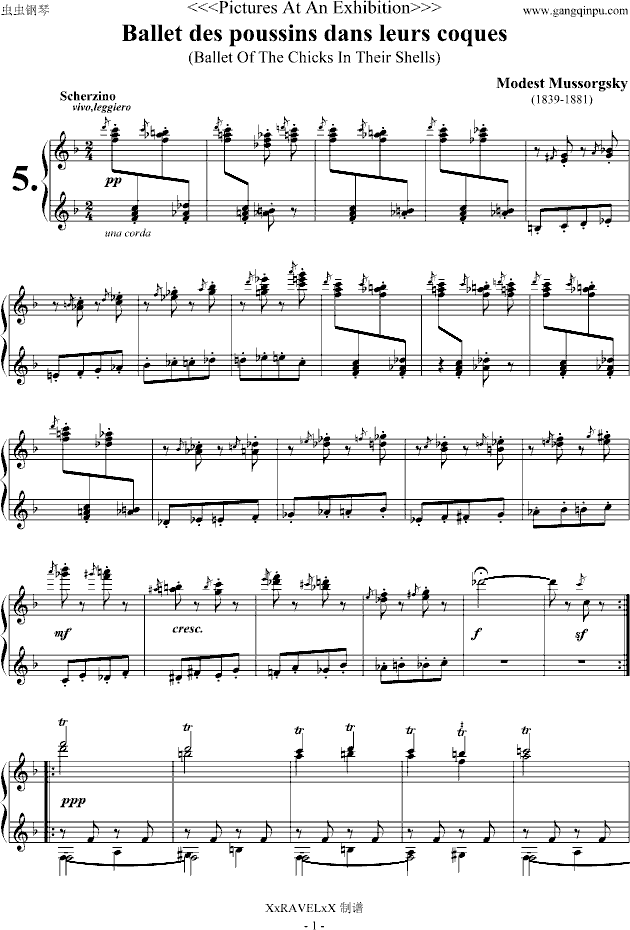 雏鸡的舞蹈钢琴曲谱（图1）