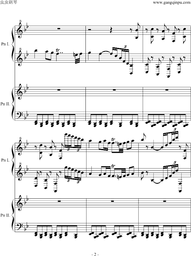 胡桃夹子中的中国舞曲钢琴曲谱（图2）