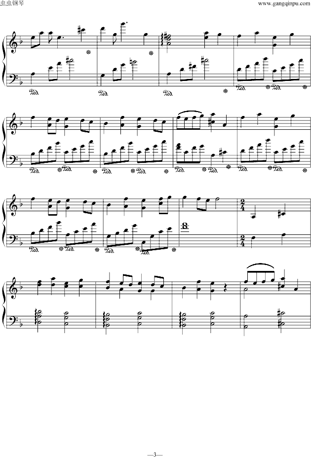空色（《水果篮子》插曲）钢琴曲谱（图3）