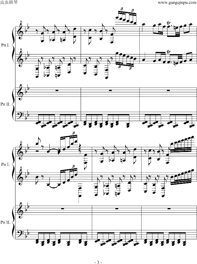 胡桃夹子中的中国舞曲钢琴曲谱（图3）