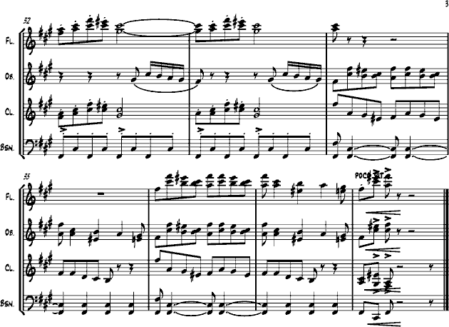 《四小天鹅舞曲》木管四重奏钢琴曲谱（图3）