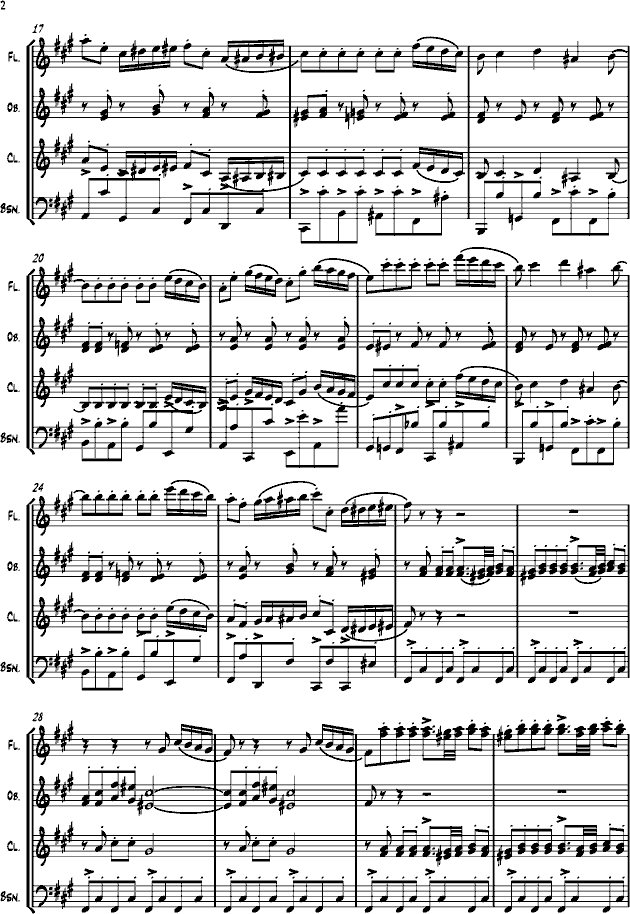 《四小天鹅舞曲》木管四重奏钢琴曲谱（图2）