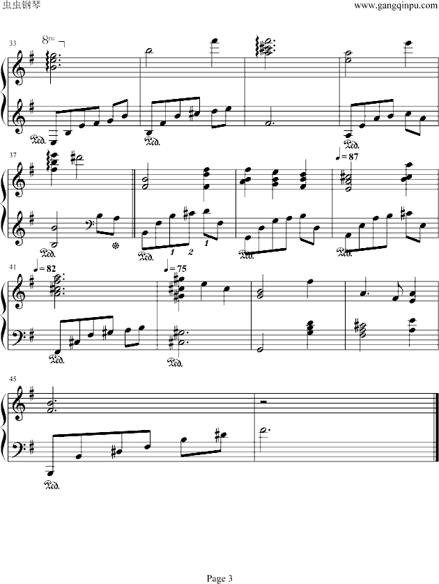 最终幻想10开场音乐钢琴曲谱（图3）