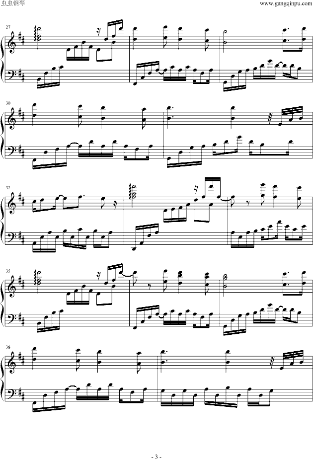 D大调卡农Jeffrey Michael版节选钢琴曲谱（图3）