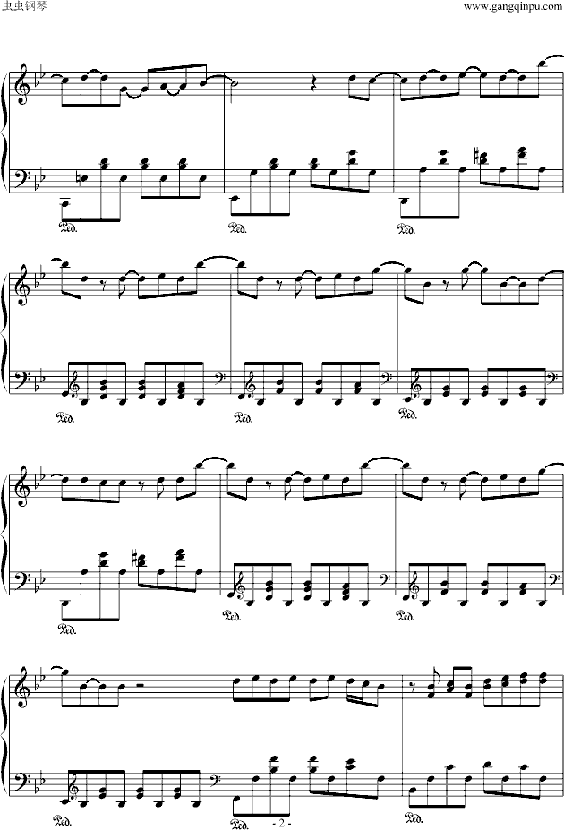 爱情悬崖钢琴曲谱（图2）
