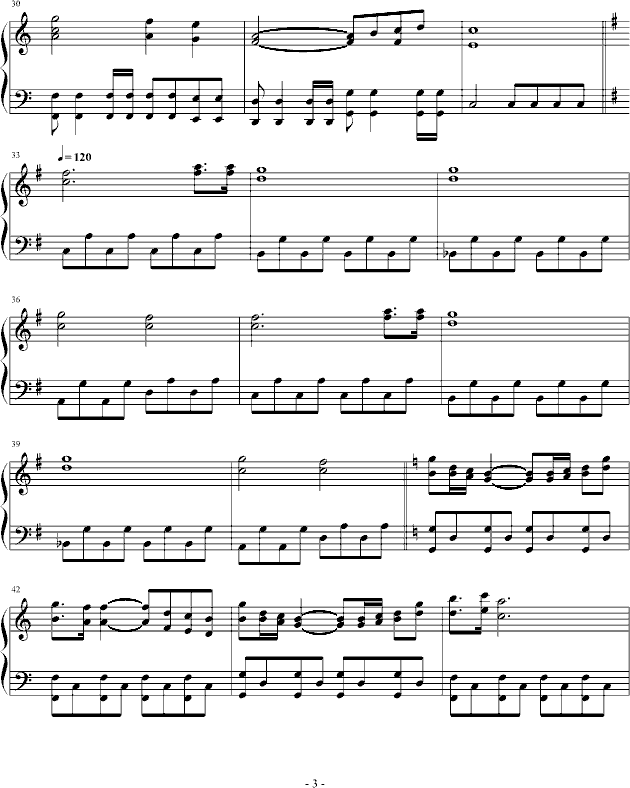 火焰纹章主题曲钢琴版钢琴曲谱（图3）