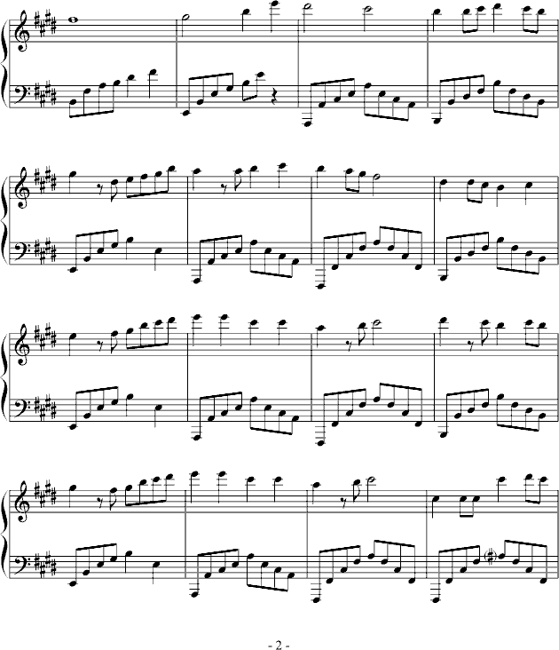同一首歌钢琴曲谱（图2）