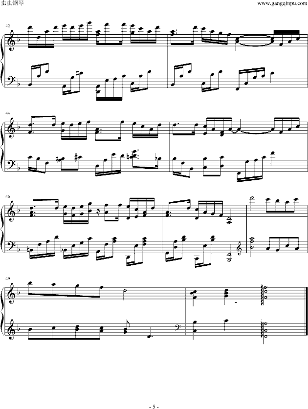 夜空的彼岸钢琴曲谱（图5）