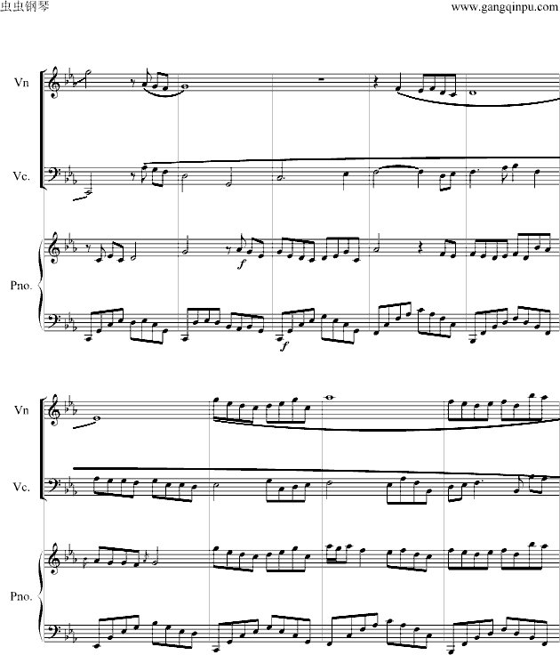 C小调柔版钢琴曲谱（图4）