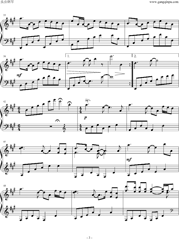 镜中景钢琴曲谱（图3）