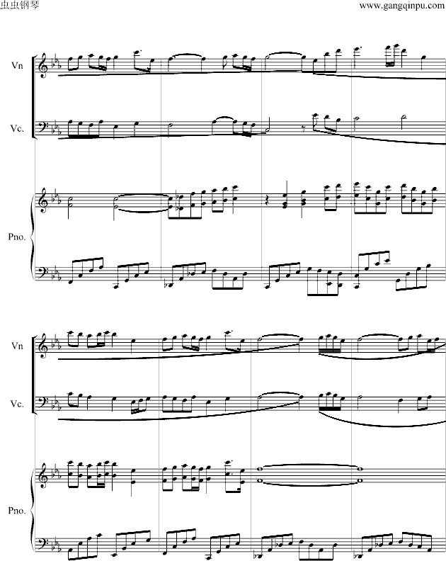 C小调柔版钢琴曲谱（图3）
