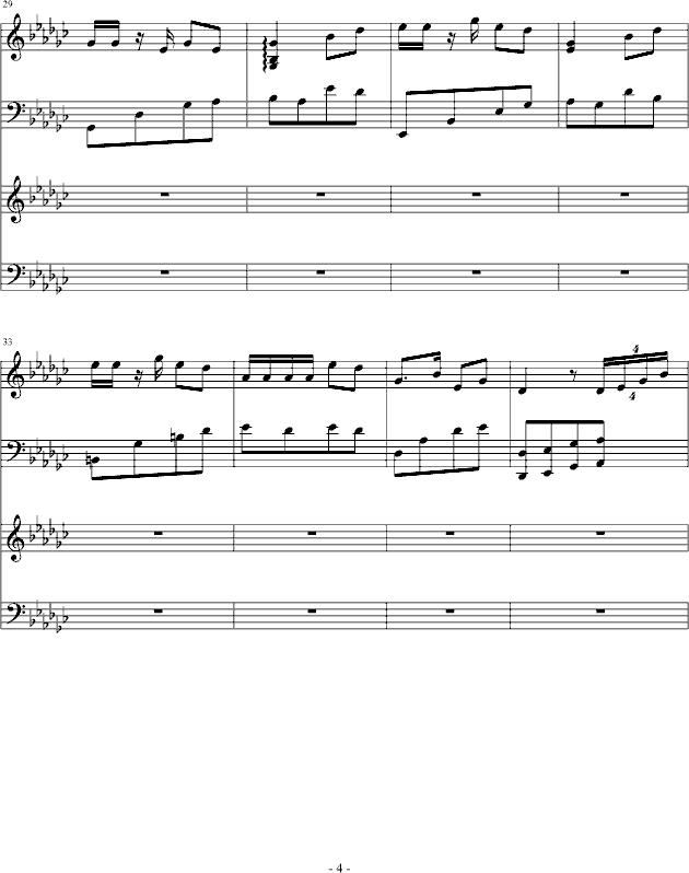 《听风仍是月下荷》古曲版钢琴曲谱（图4）