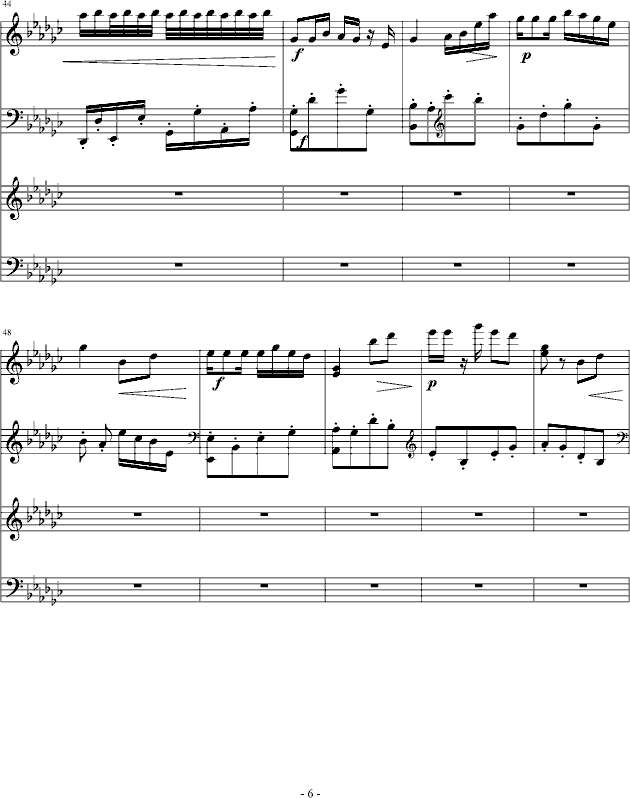 《听风仍是月下荷》古曲版钢琴曲谱（图6）