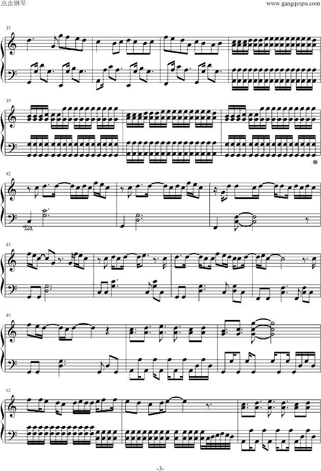 alone（死神OP）钢琴曲谱（图3）