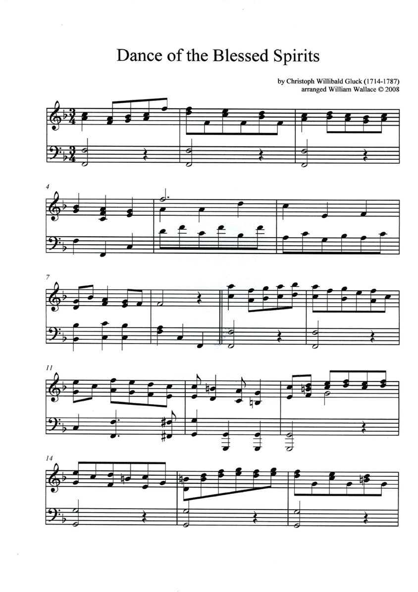 dance of the blessed spirits钢琴曲谱（图1）