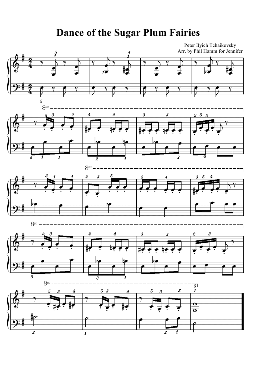 dance of the sugar plum fairies钢琴曲谱（图1）