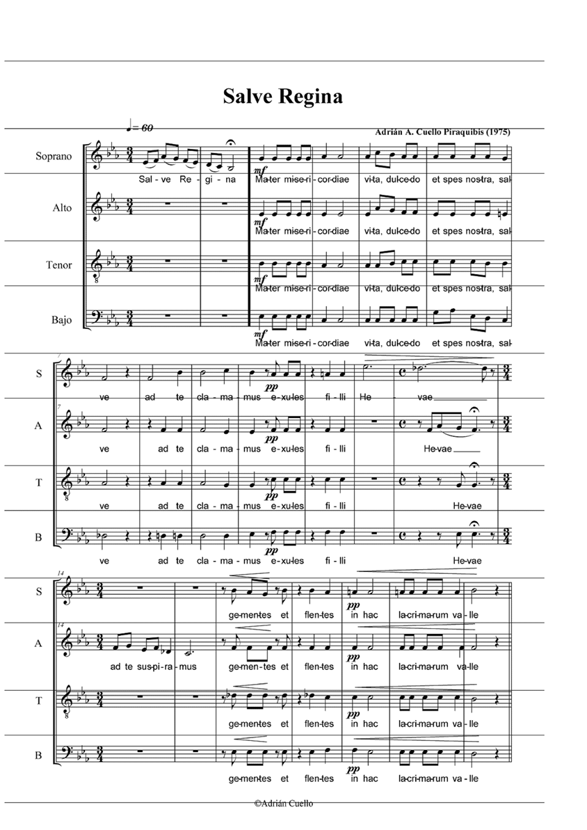 Salve Regina钢琴曲谱（图1）