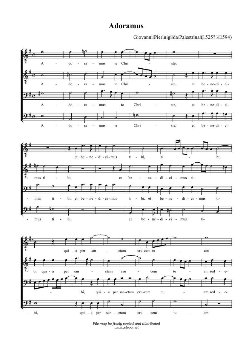 adoramuspalestrina钢琴曲谱（图1）