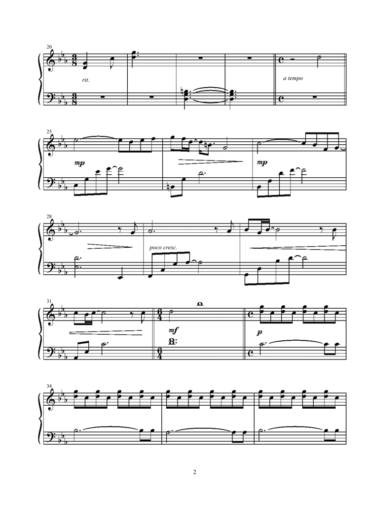 background piano piece钢琴曲谱（图2）