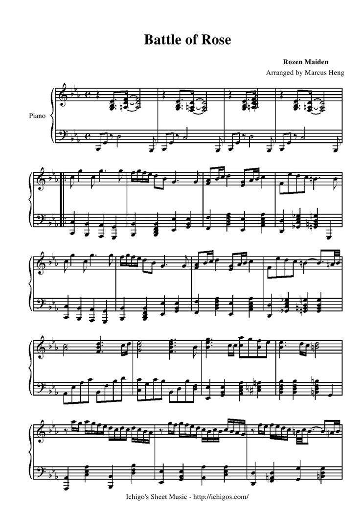 Battle of Rose钢琴曲谱（图1）
