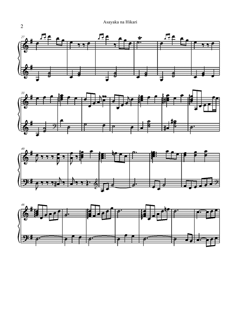 Asayaka na Hikari钢琴曲谱（图2）