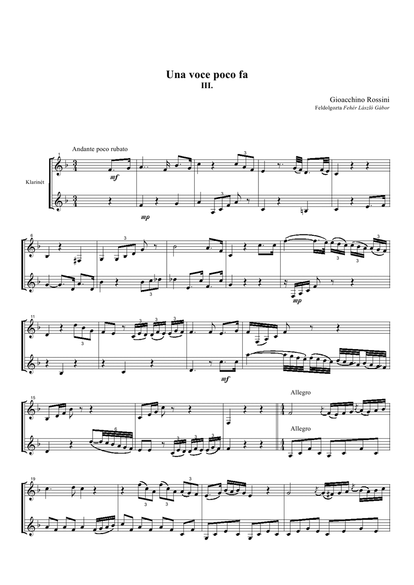 una voce poco fa钢琴曲谱（图1）