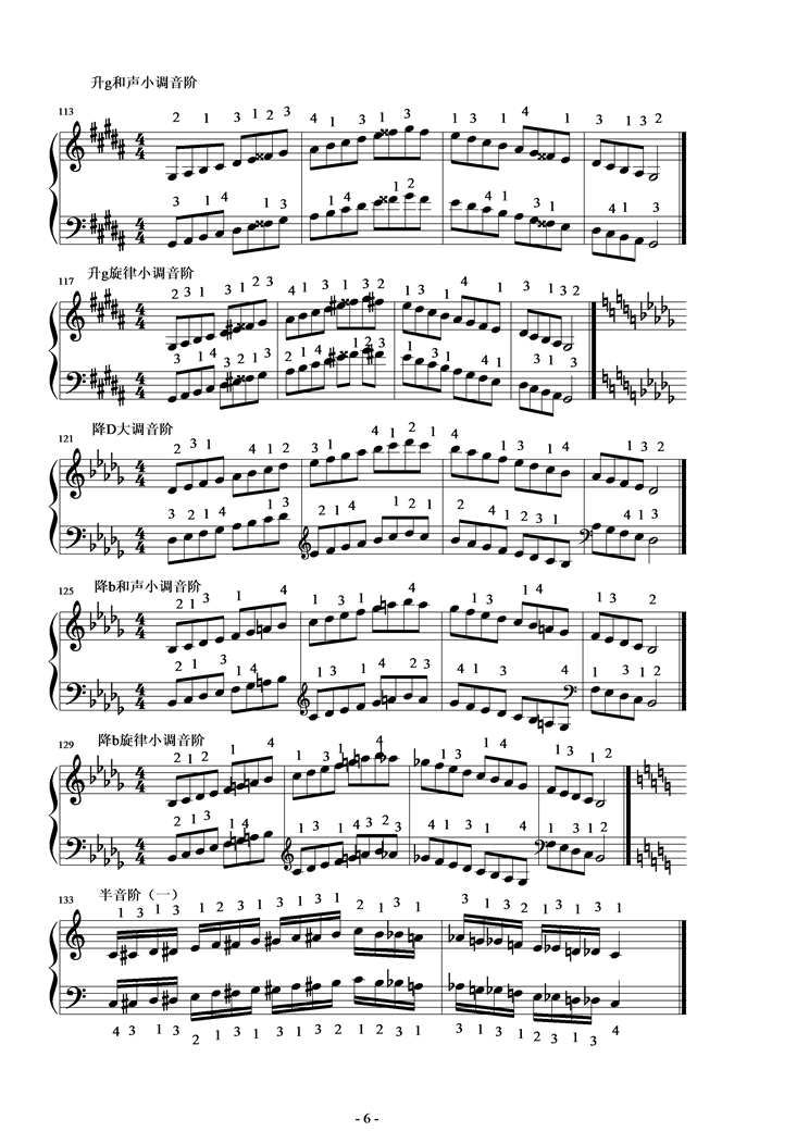 大调与小调的音阶钢琴曲谱（图6）