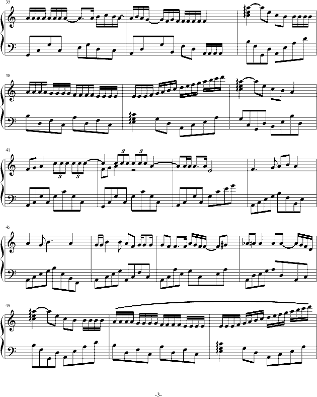 圣御士钢琴曲谱（图3）
