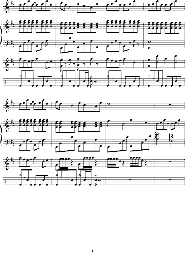 雨荡残阳钢琴曲谱（图5）