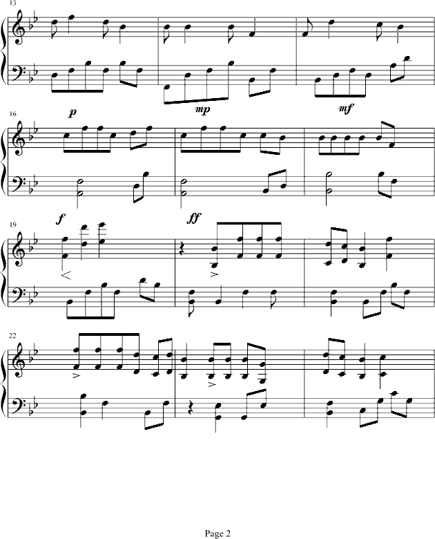 比翼双飞钢琴曲谱（图2）