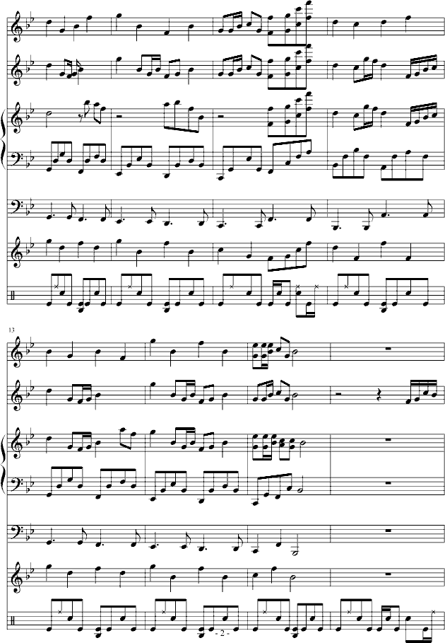 踏花归去马蹄香钢琴曲谱（图2）