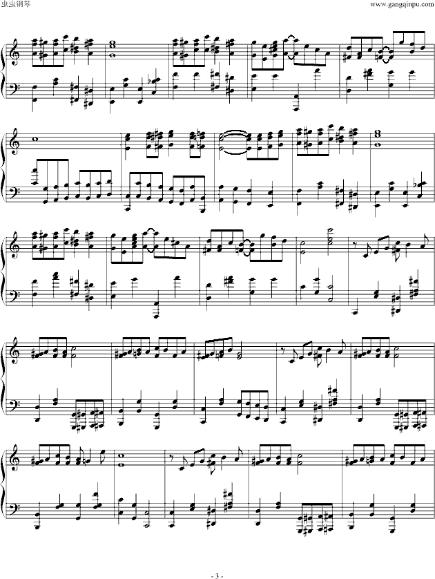 Treno, the Sleepless City钢琴曲谱（图3）