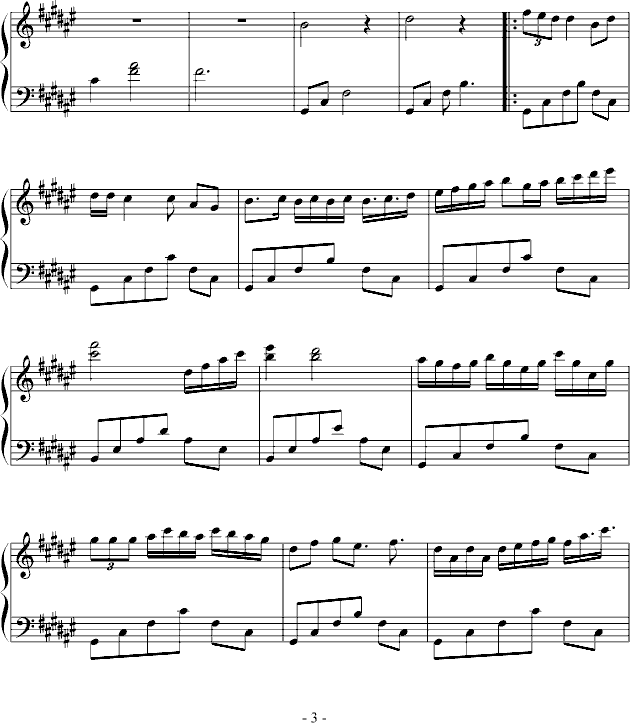 曲命钢琴曲谱（图3）
