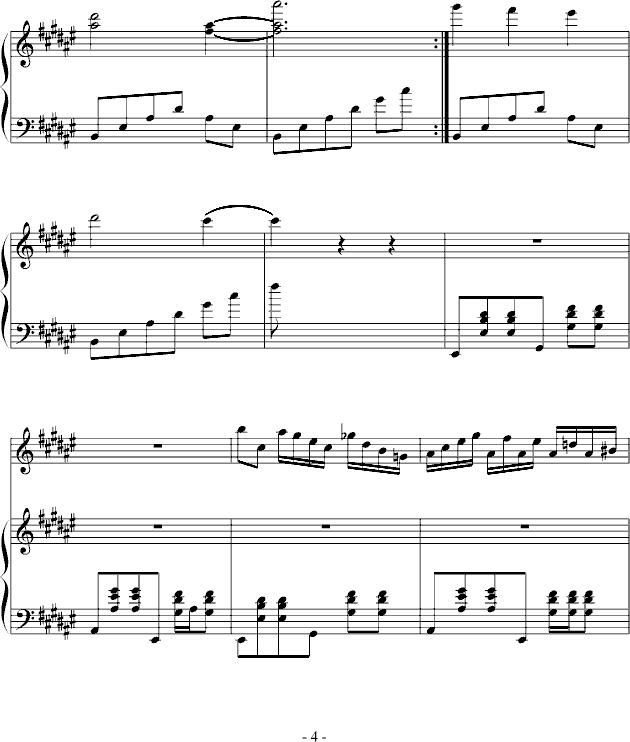 曲命钢琴曲谱（图4）