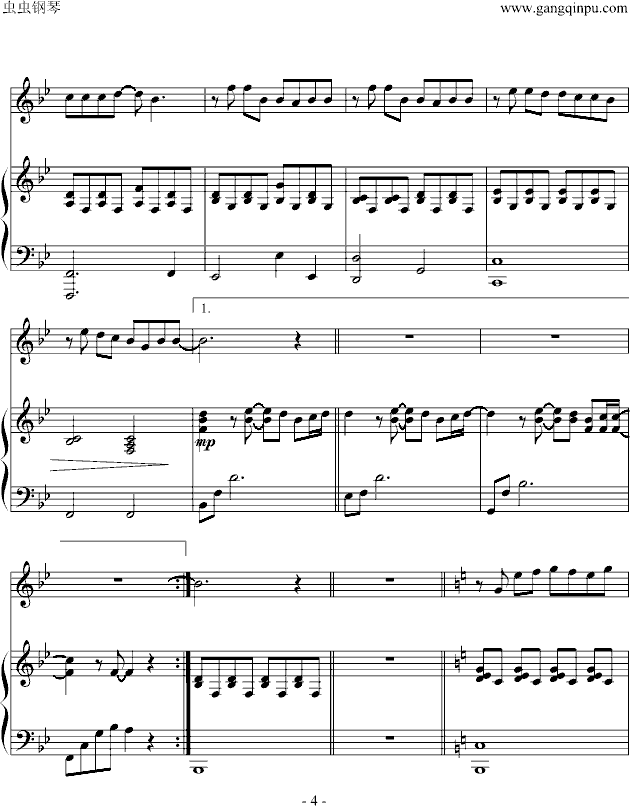 安静钢琴曲谱（图4）